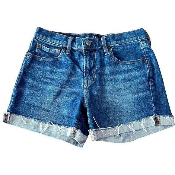 GAP Folded Hem Denim Shorts Sz 26P - Picture 1 of 15
